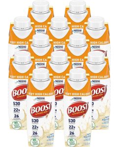 Boost Very High Calorie Nutritional Drink, Very Vanilla, 8 FL OZ (Pack of 12)