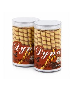 Dyna Coffee Cream Wafer Rolls (Value Pack of 2) - 400g Total / Crispy Layered Wafers with Rich Coffee Flavor / Light & Crunchy Snack, Perfect with Milk or Tea / Family Size, Great for Snacking & Parti