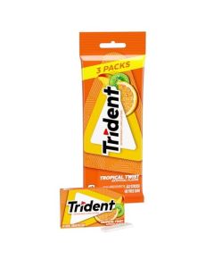 Trident Tropical Twist SugarFree Chewing Gum 3 Packs of 14 Pieces 42 Total Pieces