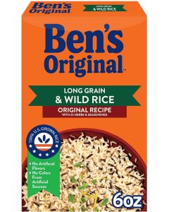 Ben's Original Long Grain & Wild Rice, Original Recipe with 23 Herbs & Seasonings, 6 oz Box (Pack of 12)