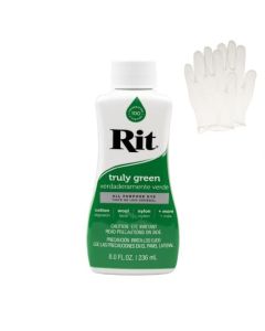 Rit Dye Liquid Fabric Dye for Crafting Clothing and Dcor 8 oz Bottle Truly Green Gloves Included
