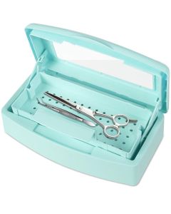 Gusnilo Barbicide Disinfectant Box Nail Art Tools Sanitizing Tray Disinfectant Container Nail Tool Sterilizer Box Plastic Clean Sterilizer Box Storage Organizer for Nail Manicure Tool Light Green