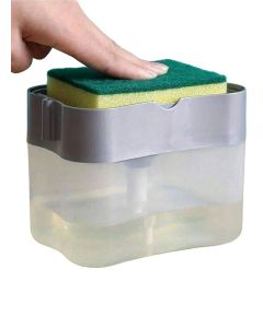1pc Automatic Refillable Dish Soap Dispenser with Sponge Holder for Kitchen Cleaning