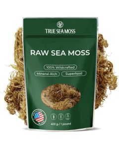 True Sea Moss Raw - 100% Wildcrafted Irish Sea Moss for Digestion and Gut Health - 16oz (453g) Superfood