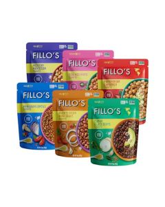 Fillos Ready to Eat Variety Pack Black Beans Lentils Pinto Beans Mayocoba Beans GlutenFree PreservativeFree Microwavable Meals NonGMO Vegan Plant Protein 10 oz Pk of 6