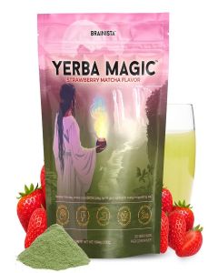 Brainista Instant Yerba Mate Powder Tea, Super 3-in-1 Drink: Clean Energy, Clears Mental Fog, and Improves Gut Health with Nootropics, Prebiotics, and Probiotics /