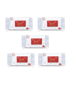Pure Rose Water Tissue 80's Wipes Pack of 5