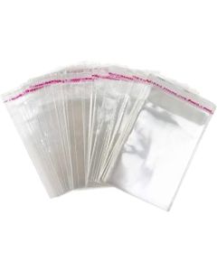 Webshoppers Self Adhesive Resealable transparent Pack of 100 712inch 100 Pcs BOPP plastic covers for packingplastic bags
