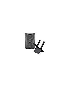 Black Stainless Foldable Cigar Stand Holder with Travel PU Leather CaseLightweight Steel Portable Cigar Cigarette Display Shelf Tray