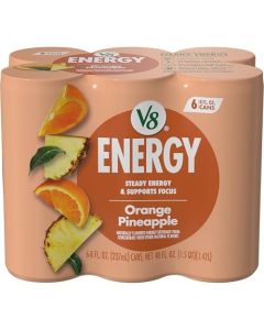 V8 Energy Orange Pineapple Energy Drink 8 fl oz Can 6 Pack