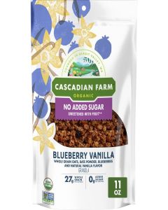 Cascadian Farm Organic Blueberry Vanilla Granola, No Added Sugar, 11 oz