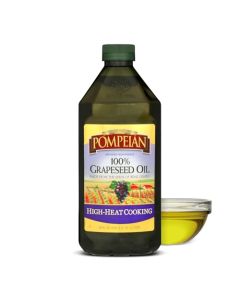 Pompeian 100 Grapeseed Oil 68 Fl Oz Grapeseed Oil for High Heat Cooking Light and Subtle Flavor for Deep Frying and Baking Desserts High Smoke Point
