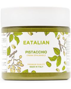 EATALIAN by AMZ BETTER Pistachio Cream, 7oz/200 gr, Spreadable Pistachio Paste, Sweet and Unique Taste, Ideal on Bread, for Cakes, Dessert, Ice Cream, Excellent for Dubai Chocolate, Made in Italy