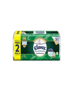 Kleenex® 3 ply Ultra Soft Aloe Clean Toilet Paper Tissue Roll (with Aloe Vera Extracts), 10 Rolls, 190 Pulls/Roll (Total 1,900 Sheets) (90716D)