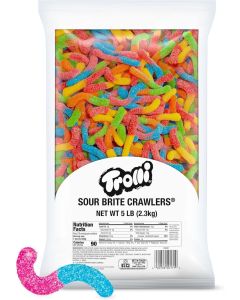 Trolli Sour Brite Crawlers Gummy Worms - 5 Pound Bulk Candy Bag