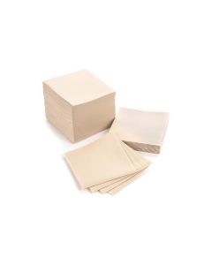 500 Pcs Halapack 2 Ply Brown Cocktail Napkins Disposable Eco-Friendly Linen Square Shape 33 x 33 cm Daily Use, Party or Wedding