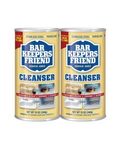Bar Keepers Friend Powder Cleanser 12 Oz Multipurpose Cleaner Stain Remover Bathroom Kitchen Outdoor Use for Stainless Steel Aluminum Brass Ceramic Porcelain Bronze and More 2 Pack