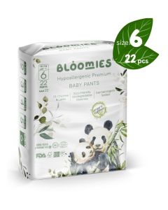 Premium Baby Pants with wetness indicator / Eco-friendly and Hypoallergenic Nappy Pants Made with 100% Bamboo Size 6 for babies +15kg x 22pcs