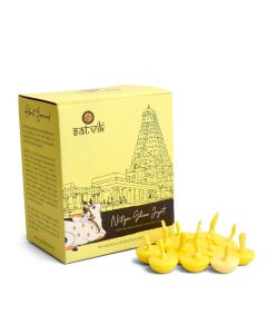 SATVIK 100 Pc Pure Cow Ghee Wicks for Puja Cow Ghee Diya Nitya Pujan Readymade Ghee JyotWax Free Cow Ghee Diya Batti Diwali Diya Cotton Wicks Pack of 1