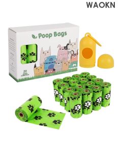 20 rolls Dog Poop Bag Dispenser with Waste Bags , Leak Proof and Extra Thick Pet Waste Bags, 1 Poop Bag Holder , 20 Rolls for Leash Dogs and Cats , Super Value Pack ，Biodegradable garbage bags , Green .