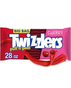 TWIZZLERS PULL N PEEL Cherry Flavored Licorice Style Chewy Candy Big Bag 28 oz