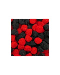Berries Gummy Candy 1Pound Bag Crunchy Raspberry and Blackberry Chews Black Red Candy for Parties Buffets and Treat Bags Fun Crunchy Gummies