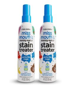 Messy Eater Stain Remover Spray for Baby Clothes, Newborn Essentials, Food, Grease & Coffee Stains, Laundry and Fabric Spot Cleaner, Pack of 2 Bottles, 120ml Each