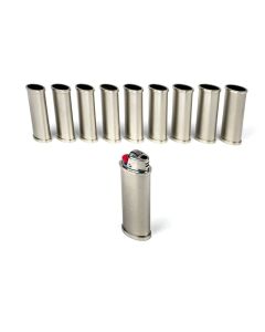 Blank Metal Lighter Case Customizable Reusable Lighter case for Regular Bic J6 lighters 10 Pack Silver