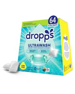 Dropps UltraWash Dishwasher Pods Lemon Citrus 64 Count Biobased Power Deep Clean Dishwasher Detergent Tablets for Sparkling Shiny Dishes No Rinse Aid or PreWash Needed Dishwashing Pods