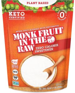Monk Fruit In The Raw Zero Calorie Sweetener with Erythritol, 16 oz Baker's Bag - Sugar-Free and Keto Certified
