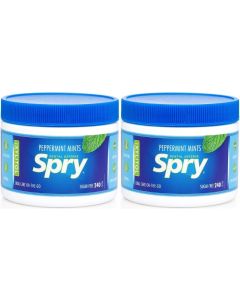 Spry Xylitol Peppermint Mints Sugar Free Candy - Dental Defense, 240 Count (Pack of 2)