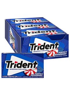 Trident Perfect Peppermint SugarFree Chewing Gum 12 Packs of 14 Pieces 168 Total Pieces