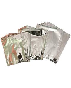 SAARA Aluminium Silver foil Pouches 8x10 Inches of Foil Bags 100 Pieces Packet for Tea Coffee Food Packing Pack of 1 X 100 Pieces