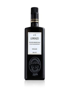 Barbera Lorenzo No. 5 Extra Virgin Olive Oil, 16.9 oz / Cold Extracted Sicilian EVOO / Fruity & Soft Nocellara del Belice Olive Flavor / Fresh Harvest Imported Olive Oil from Italy