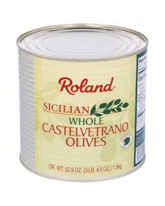 Roland Foods Whole Sicilian Castelvetrano Olives Specialty Imported Food 3 Pound 49 Ounce Can Pack of 1