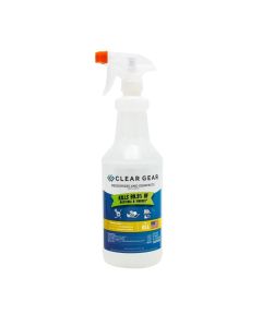 Clear Gear Disinfectant Cleaner and Deodorizer For Sports Equipment Gyms and Fitness Centers EPARegistered Hospital Grade Made in USA 1Pack of 32 Oz Bottle Disinfecting Spray