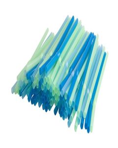 Flexi-Strawz Disposable Straws for Drinking, Flexible Straws for Parties, Straws for Kids and Adults Blue and Green, 100-Pack, Set of 3