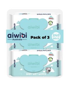100% Skin-friendly Baby Wet Wipes Pack Of 3 (240 Pcs) 80 Sheets Each- Baby Wipes Ultra-Soft Wet Wipes - Paraben & Alcohol Free for Sensitive Skin Diapers Wipes (240 PCS, Natural Tea Tree Oil)