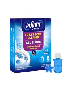 Infiniti Clean Toilet Gel Stamp 8 Packs Toilet Bowl Cleaner Gel with Automatic Click Freshener for Toilet Maintenance 34oz 6 Month Supply Ocean
