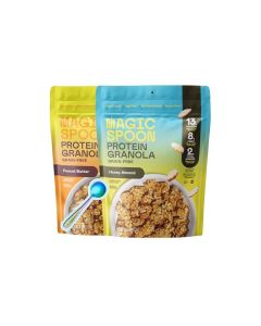 Magic Spoon High Protein Granola Low Sugar 2 Pack Honey Almond Peanut Butter Low Carb Sugar Free Protein Snacks Breakfast Food Grain Gluten Free Granola Keto Friendly Healthy Snacks