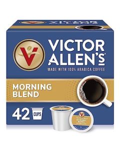 Victor Allens Coffee Morning Blend Light Roast 42 Count Single Serve Coffee Pods for Keurig KCup Brewers