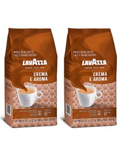 Lavazza Crema e Aroma Whole Bean Coffee Medium Roast Arabica and Robusta Blend 22 lb Bag Pack of 2