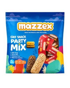 Mazzex Oat Snack Party Mix 400g (40 Bars) / Original & Chocolate Oat Bars / Healthy Snack, Low Sugar, High-Fiber Energy & Breakfast Bar / Whole Grain Ready-to-Eat Treat for Kids & Adults