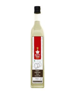 Nutty Yogi 100% Organic Cold Pressed Extra Pure Virgin Coconut Oil for Cooking, Hair Growth & Skin Care / Ideal for Baby Massage & Oil Pulling / Unrefined / Vegan / Unfiltered / Chemical-Free - 1L