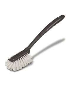 Tonkita Grey Dish Brush – Ergonomic Kitchen Scrub Brush with Semi-Rigid Bristles, Non-Scratch Pan & Pot Cleaner with Hook Handle, Durable Dishwashing Cleaning Tool