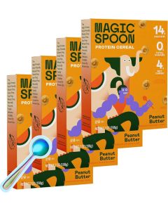 Magic Spoon High Protein Peanut Butter Cereal - 4 Pack of 7oz Boxes - Sugar Free, Gluten Free, Low Carb & Keto Friendly