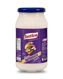 Classic Mayonnaise 35% Fat 473ml Glass Jar - Creamy Mayo Sandwich Spread for Burgers, Sandwiches, Wraps and Snacks - Dip and Dressing