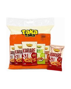 Taka Taka Karare Stik - Flamingo Hot Flavour, 12 Pack (25g each) / Spicy Crispy Corn Snack Sticks / Fiery & Tangy Heat / Perfect for Spice Lovers & On-the-Go Snacking