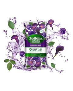Zoflora Midnight Blooms Biodegradable Antibacterial Cleaning Wipes 70 Count, Multi-Surface Disinfecting Wipes for Kitchen, Bathroom & Home Cleaning, Fresh Floral Fragrance, Convenient Pack