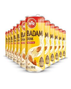 MTR Badam Drink, Ready-to-Drink - Authentic Indian Almond Milk Beverage, Real Bits of Almond & Saffron, No Added Preservatives, No Added Artificial Flavors & Colors, Gluten-Free, Refreshing Drink